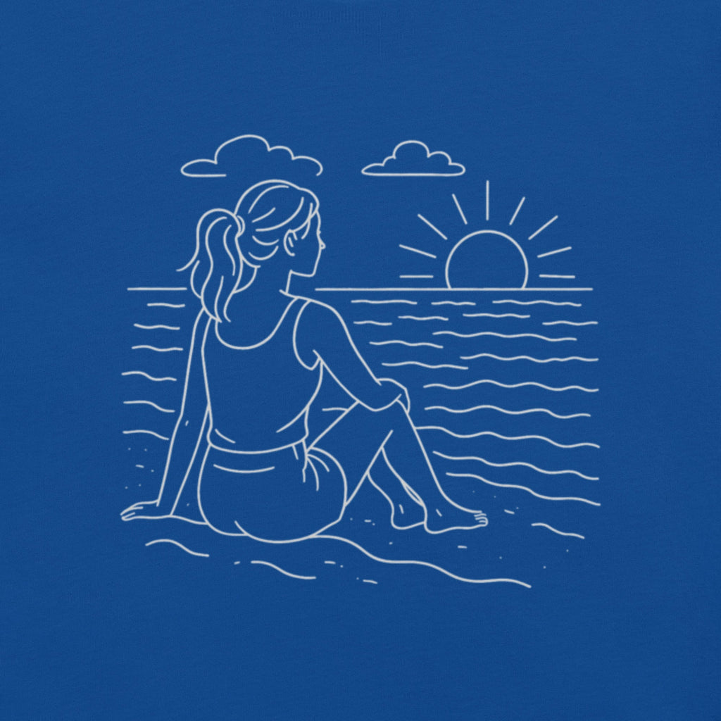 Beach Scene Unisex T-Shirt - Lilac - The Elise Emporium