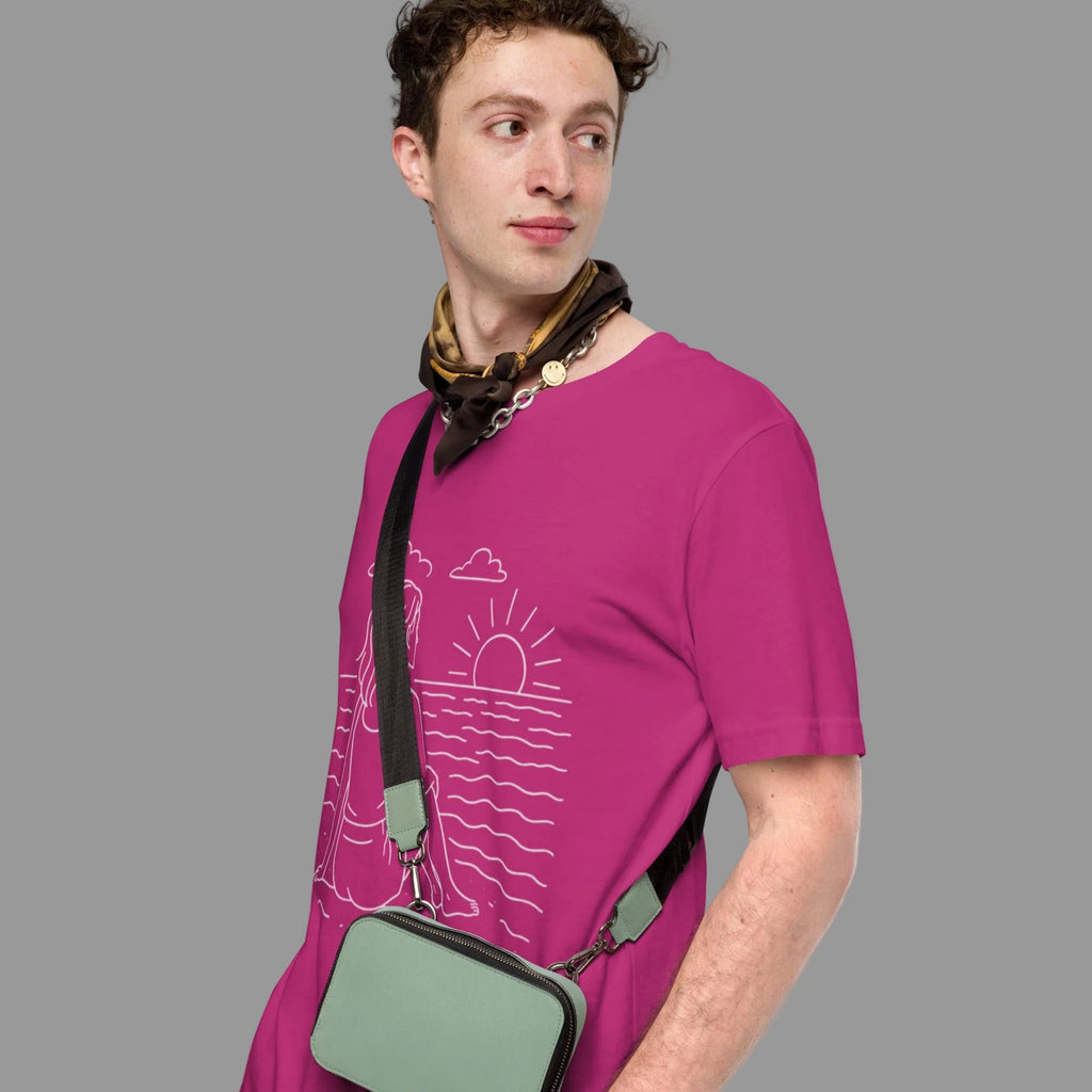 Beach Scene Unisex T-Shirt - Lilac - The Elise Emporium
