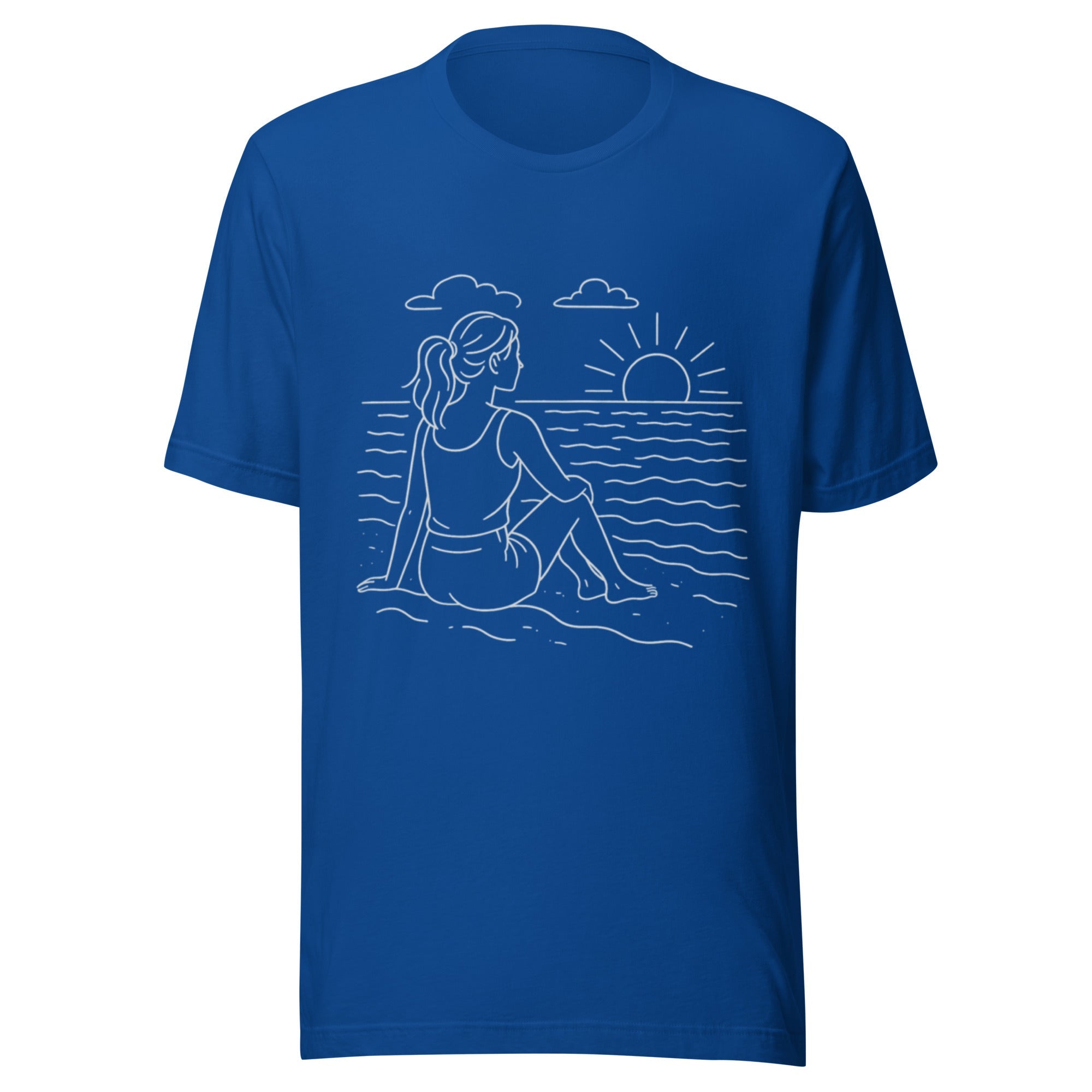 Beach Scene Unisex T-Shirt - True Royal - The Elise Emporium
