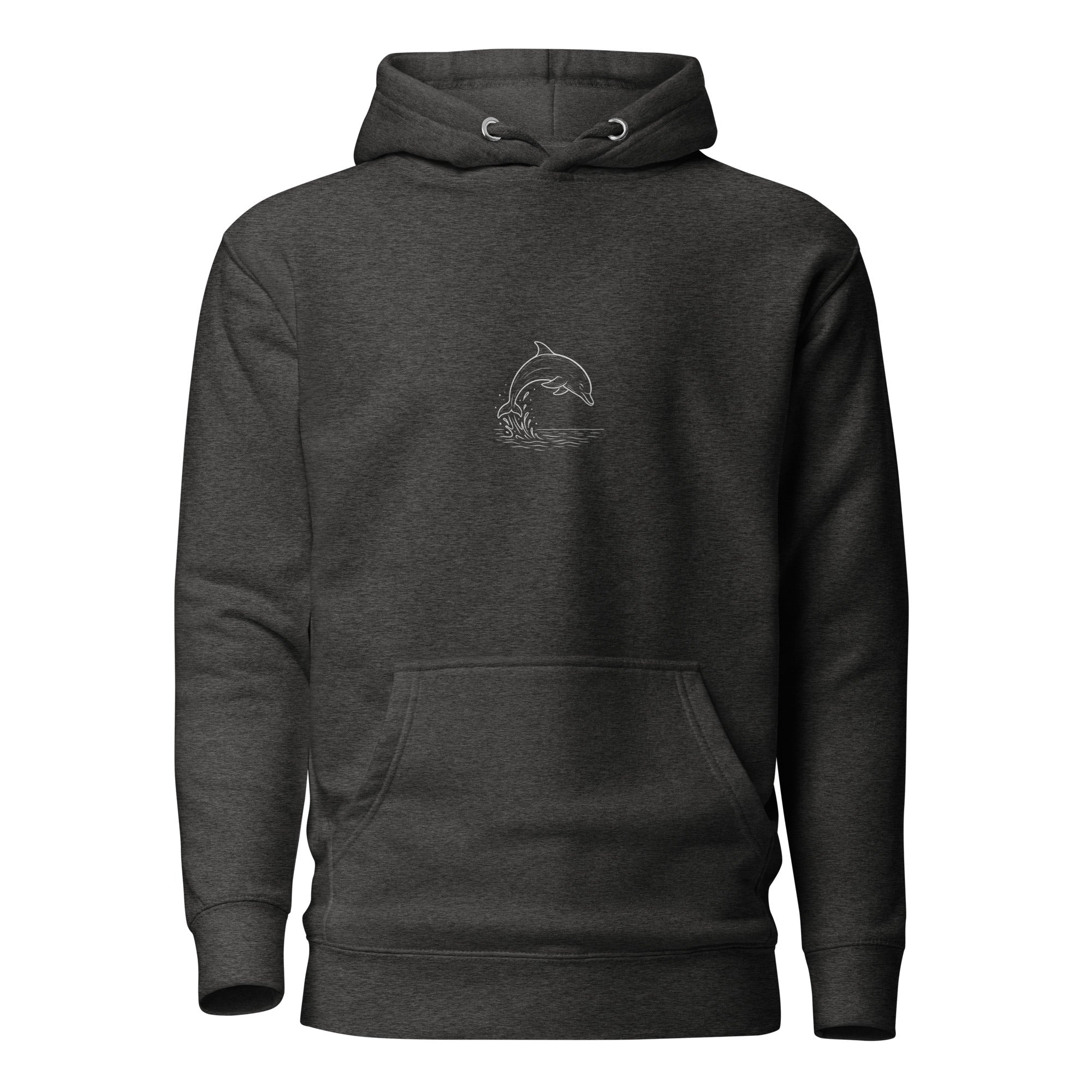 Dolphin Unisex Hoodie - Charcoal Heather - The Elise Emporium