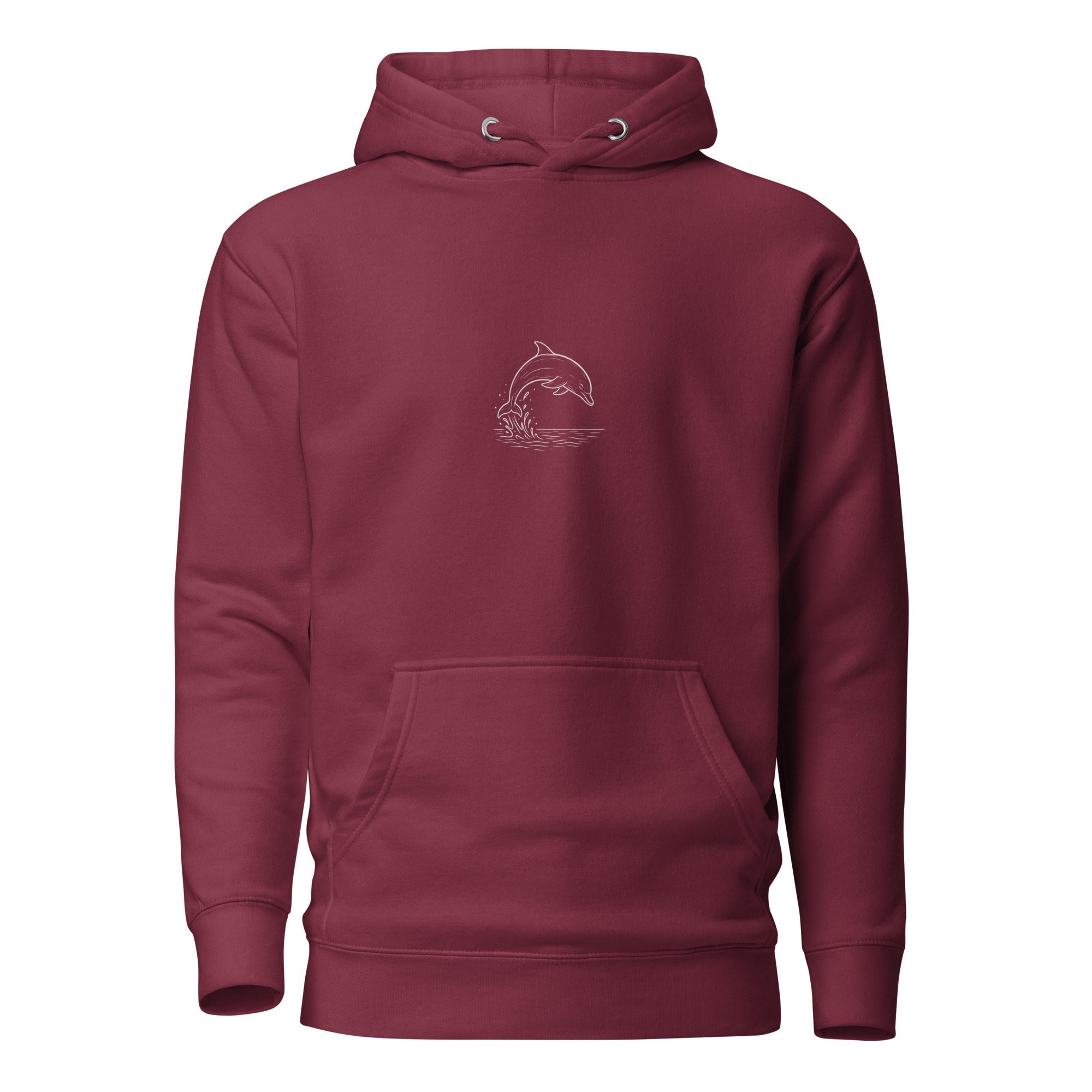 Dolphin Unisex Hoodie - Maroon - The Elise Emporium