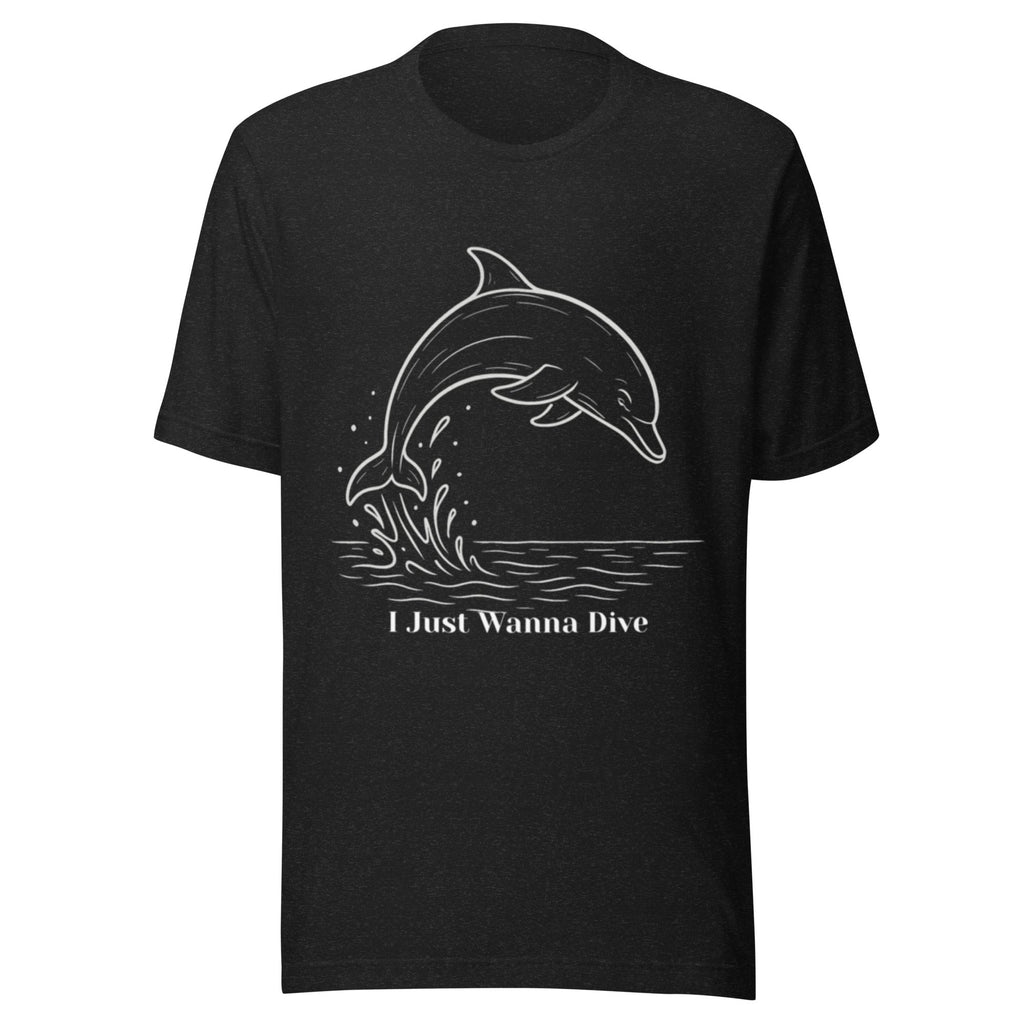 Dolphin Unisex T-Shirt - Black Heather - The Elise Emporium