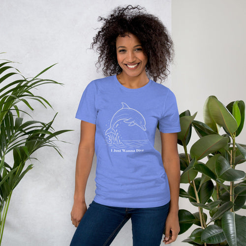 Dolphin Unisex T-Shirt - Heather Columbia Blue - The Elise Emporium