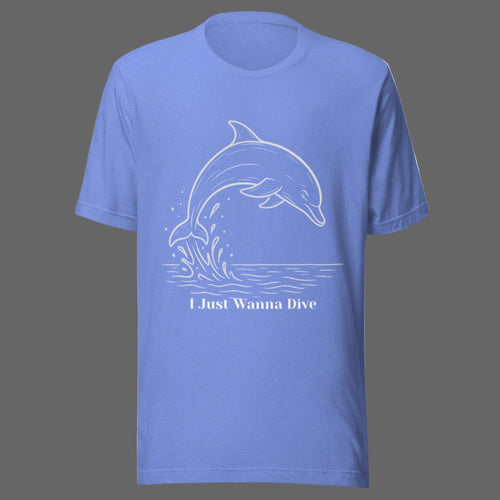 Dolphin Unisex T-Shirt - Heather Columbia Blue - The Elise Emporium