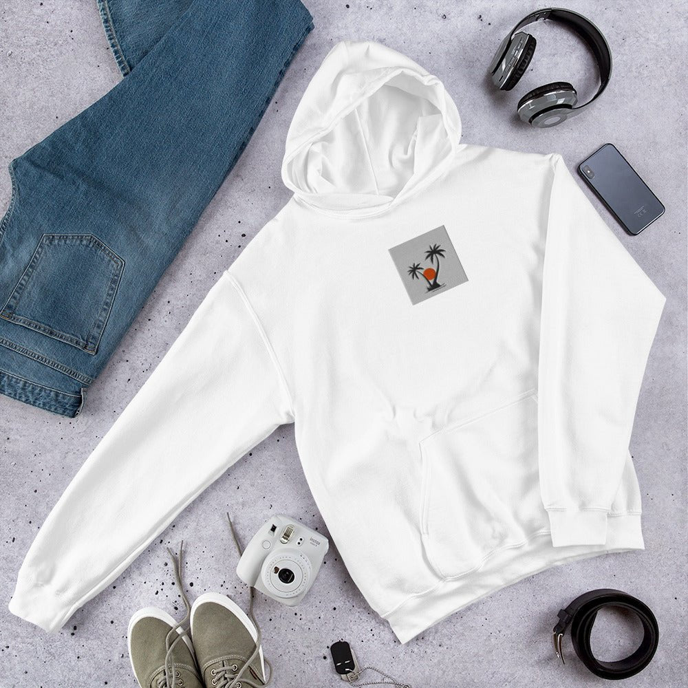 Embroidered Palm Tree Unisex Hoodie - S - The Elise Emporium