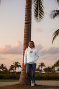 Embroidered Palm Tree Unisex Hoodie - S - The Elise Emporium