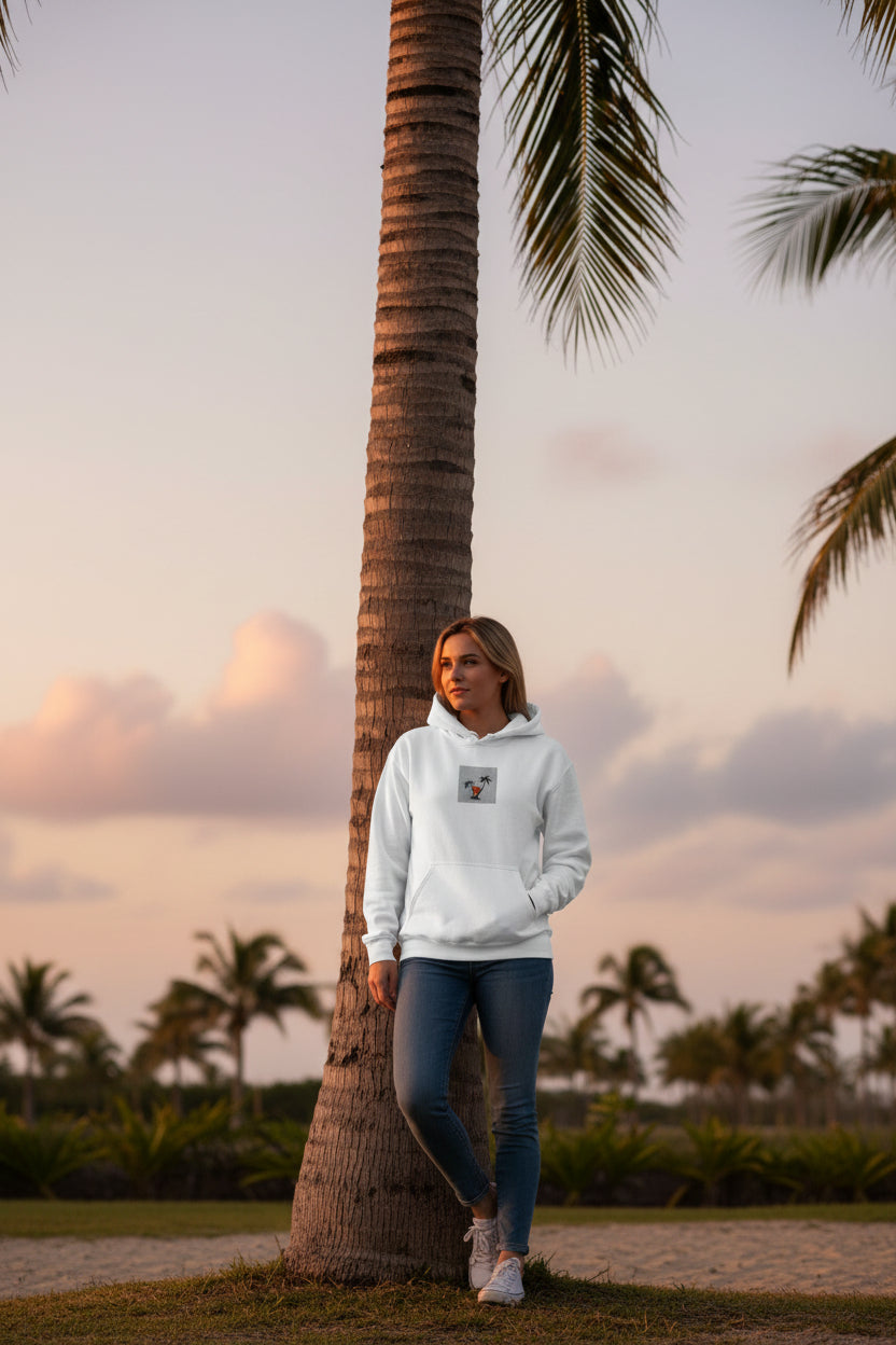 Embroidered Palm Tree Unisex Hoodie - S - The Elise Emporium