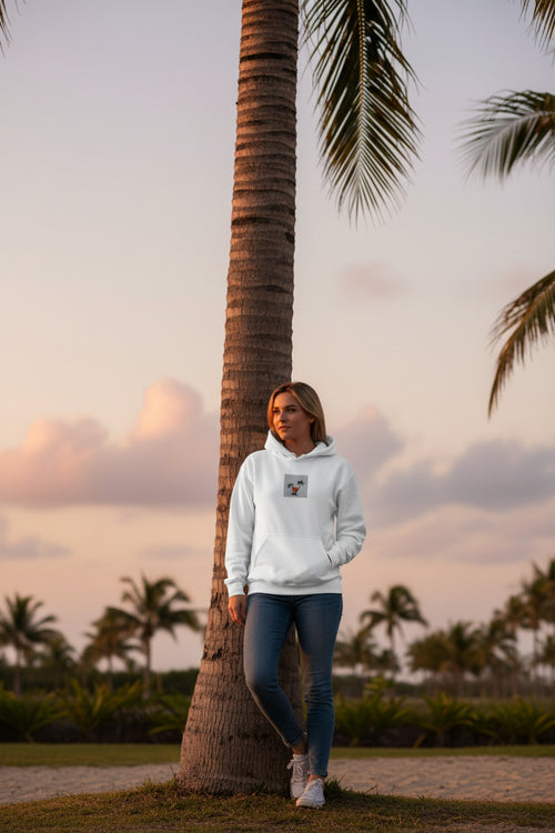 Embroidered Palm Tree Unisex Hoodie - S - The Elise Emporium