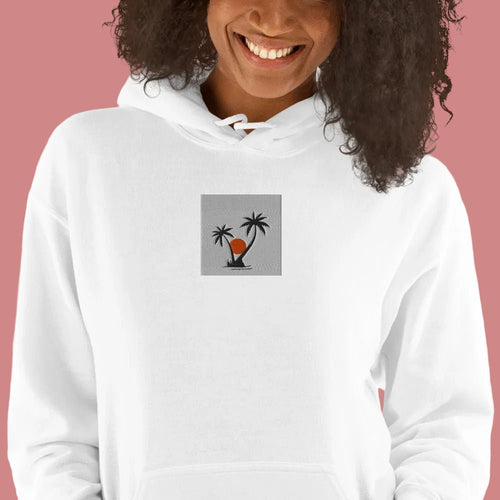 Embroidered Palm Tree Unisex Hoodie - S - The Elise Emporium