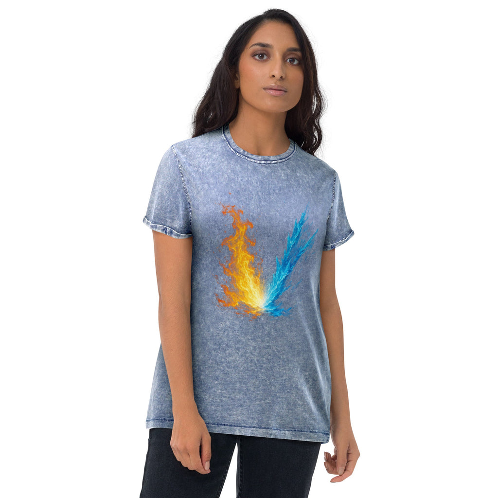 Fire & Ice Denim Style T-Shirt - Denim Blue - The Elise Emporium
