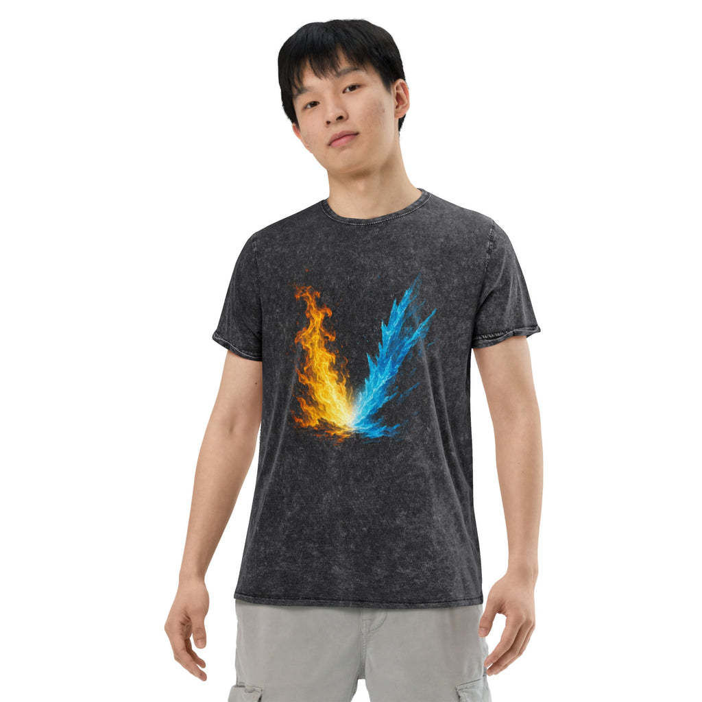 Fire & Ice Denim Style T-Shirt - Denim Blue - The Elise Emporium