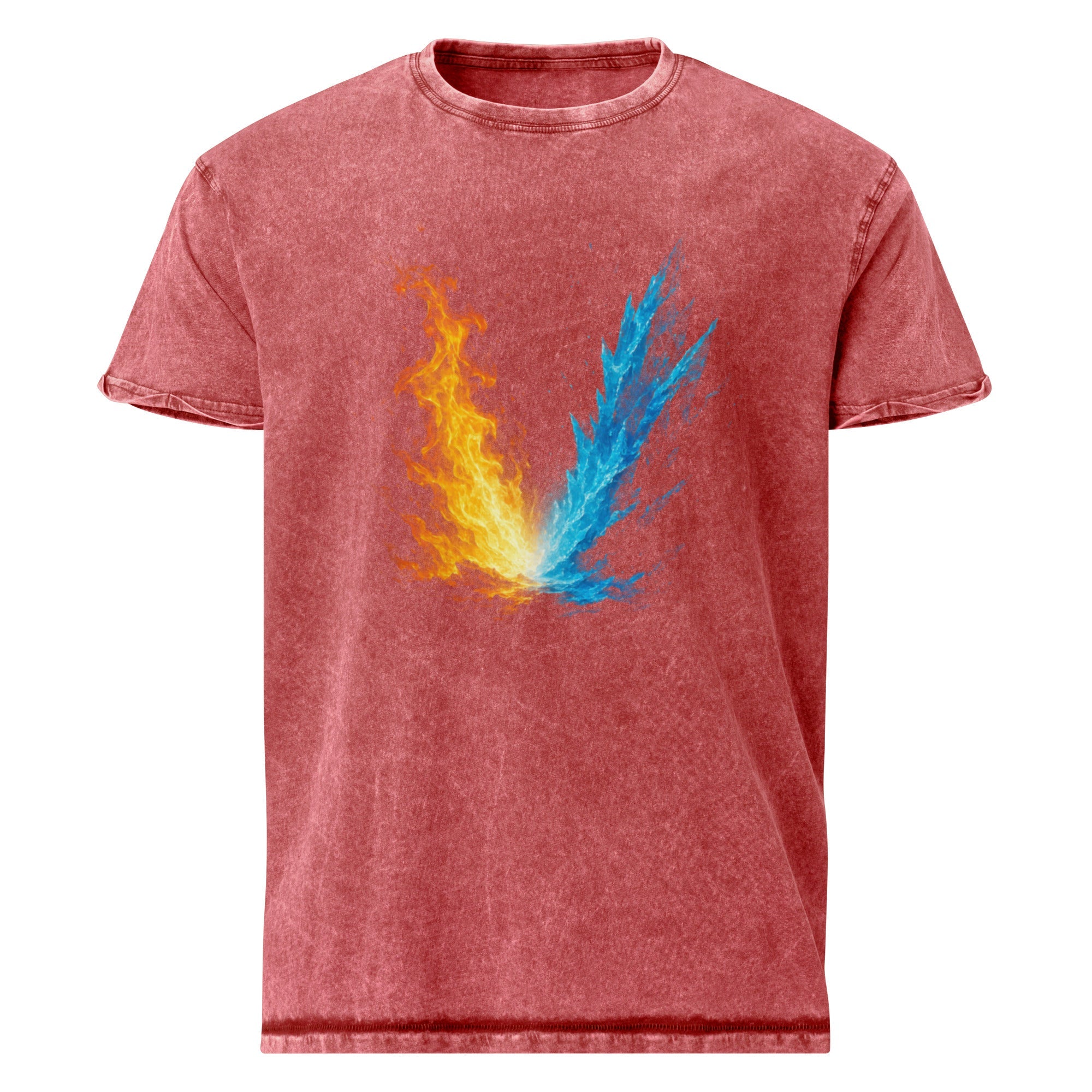 Fire & Ice Denim Style T-Shirt - Garnet Red - The Elise Emporium