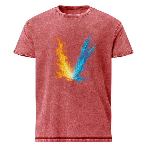 Fire & Ice Denim Style T-Shirt - Garnet Red - The Elise Emporium