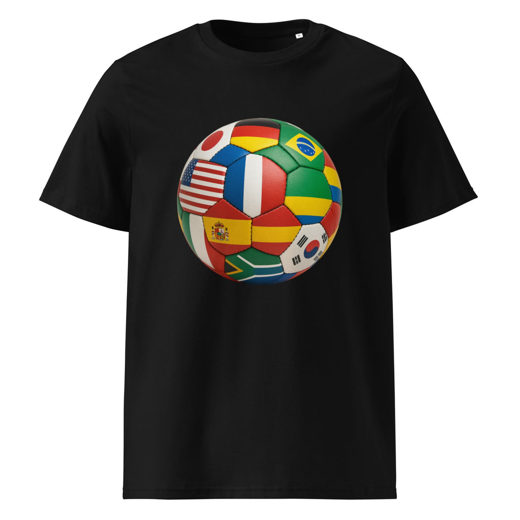 Football themed Unisex Organic Cotton Creator 2.0 T-Shirt - Black - The Elise Emporium