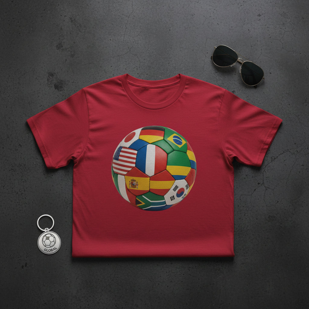 Football themed Unisex Organic Cotton Creator 2.0 T-Shirt - Red - The Elise Emporium