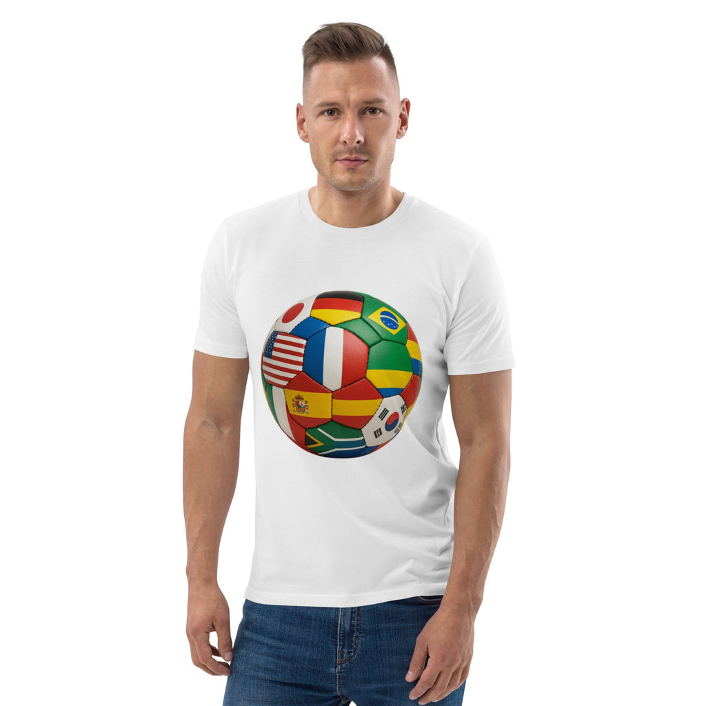 Football themed Unisex Organic Cotton Creator 2.0 T-Shirt - White - The Elise Emporium