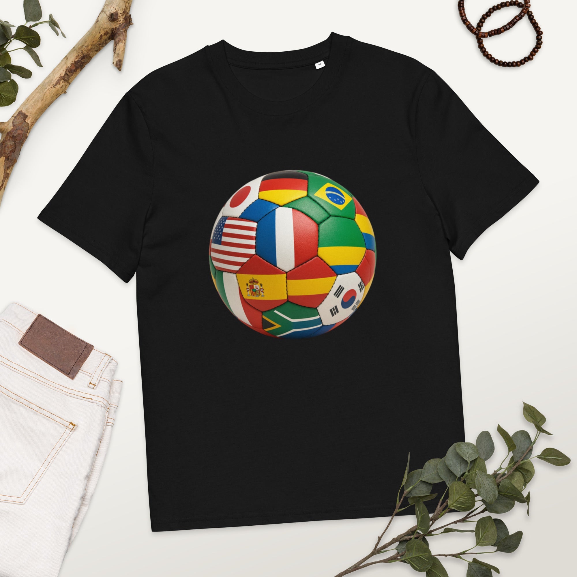 Football themed Unisex Organic Cotton Creator 2.0 T-Shirt - White - The Elise Emporium