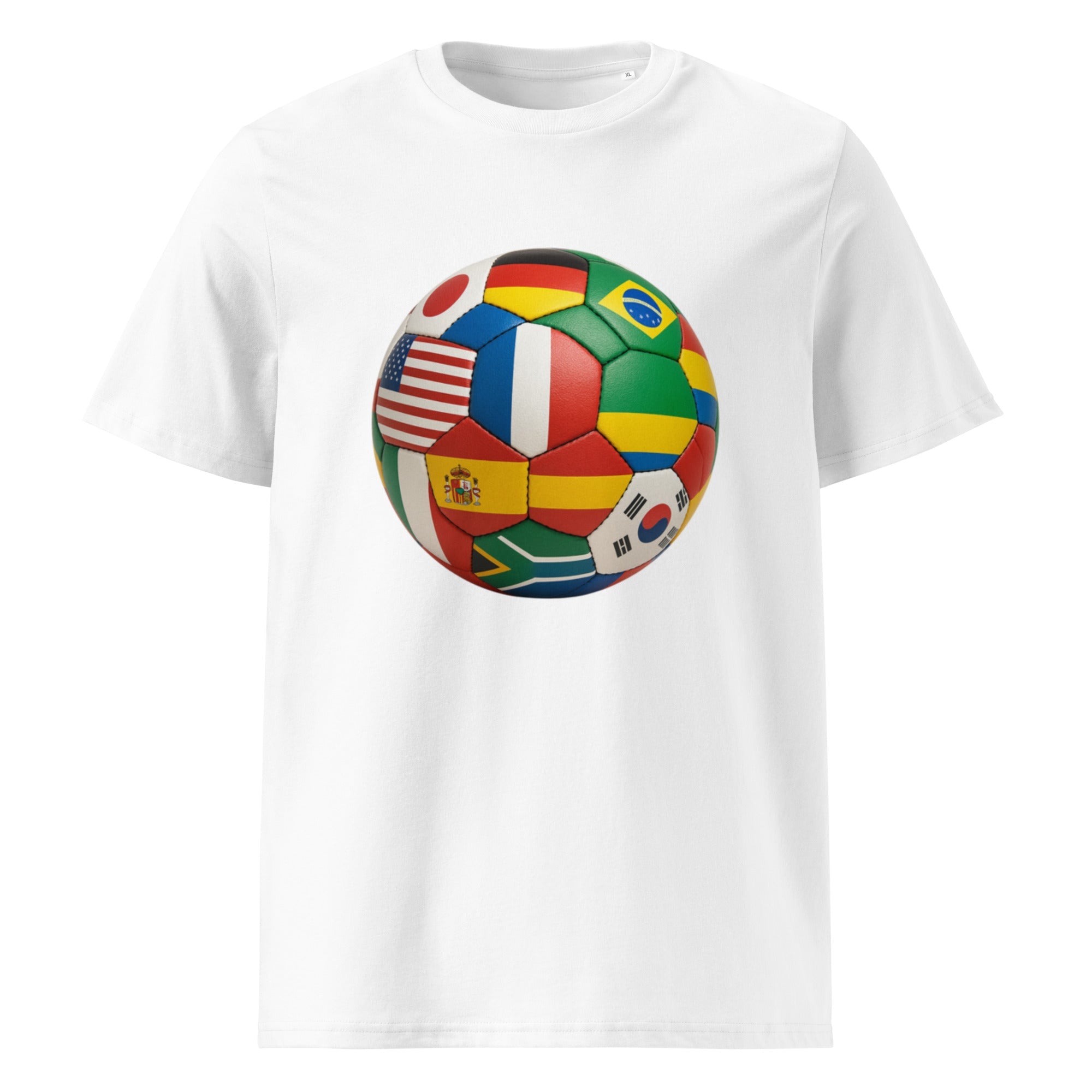 Football themed Unisex Organic Cotton Creator 2.0 T-Shirt - White - The Elise Emporium