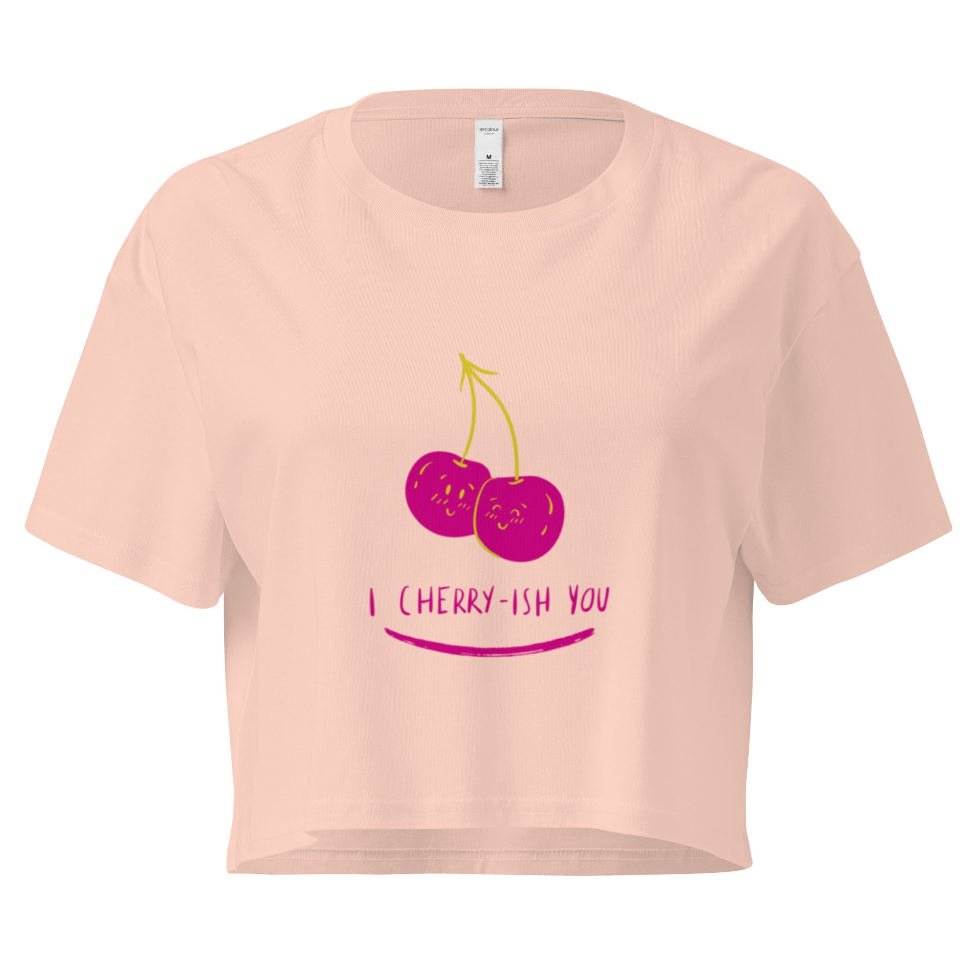 I Cherry - ish You Crop Top - Pale Pink - The Elise Emporium