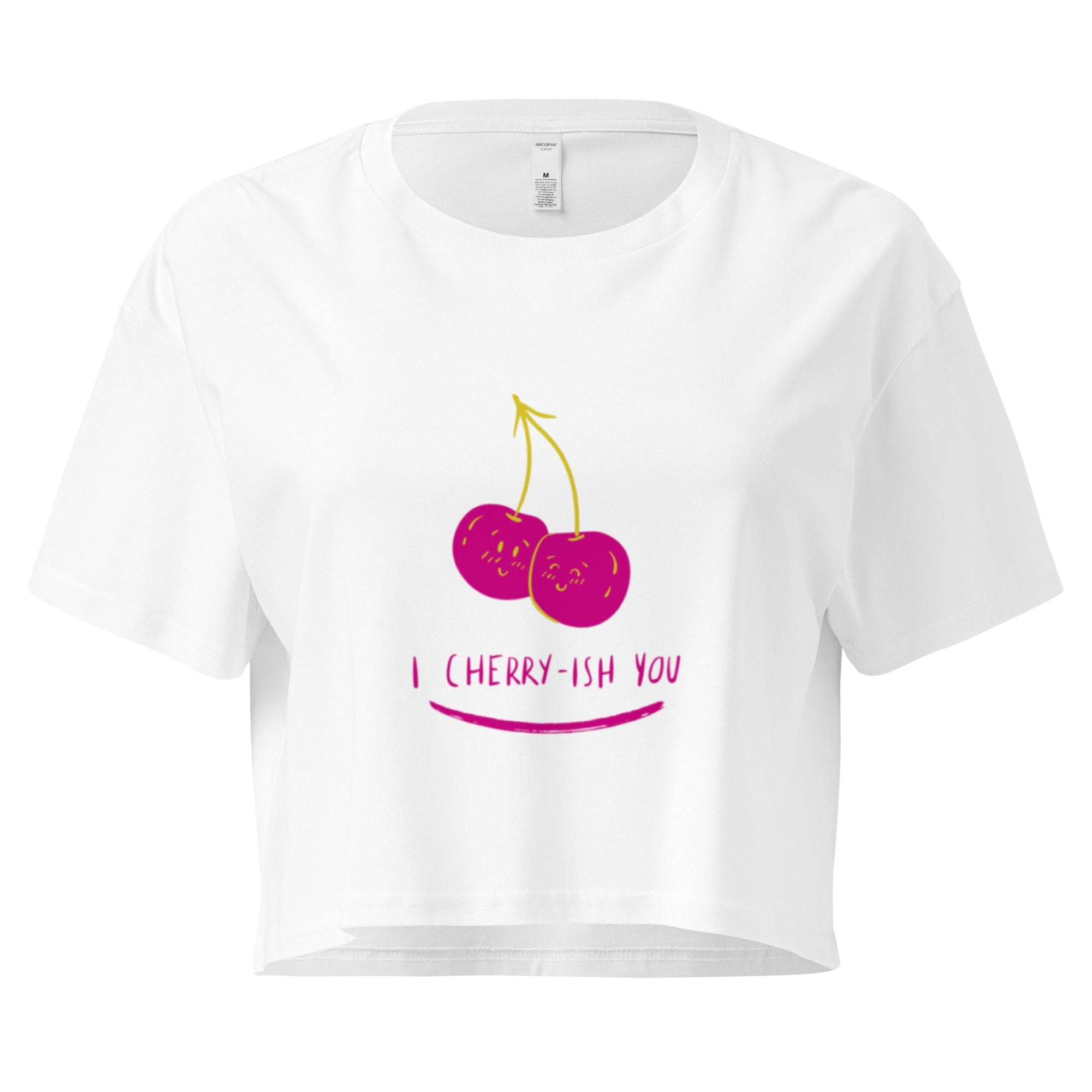 I Cherry - ish You Crop Top - White - The Elise Emporium