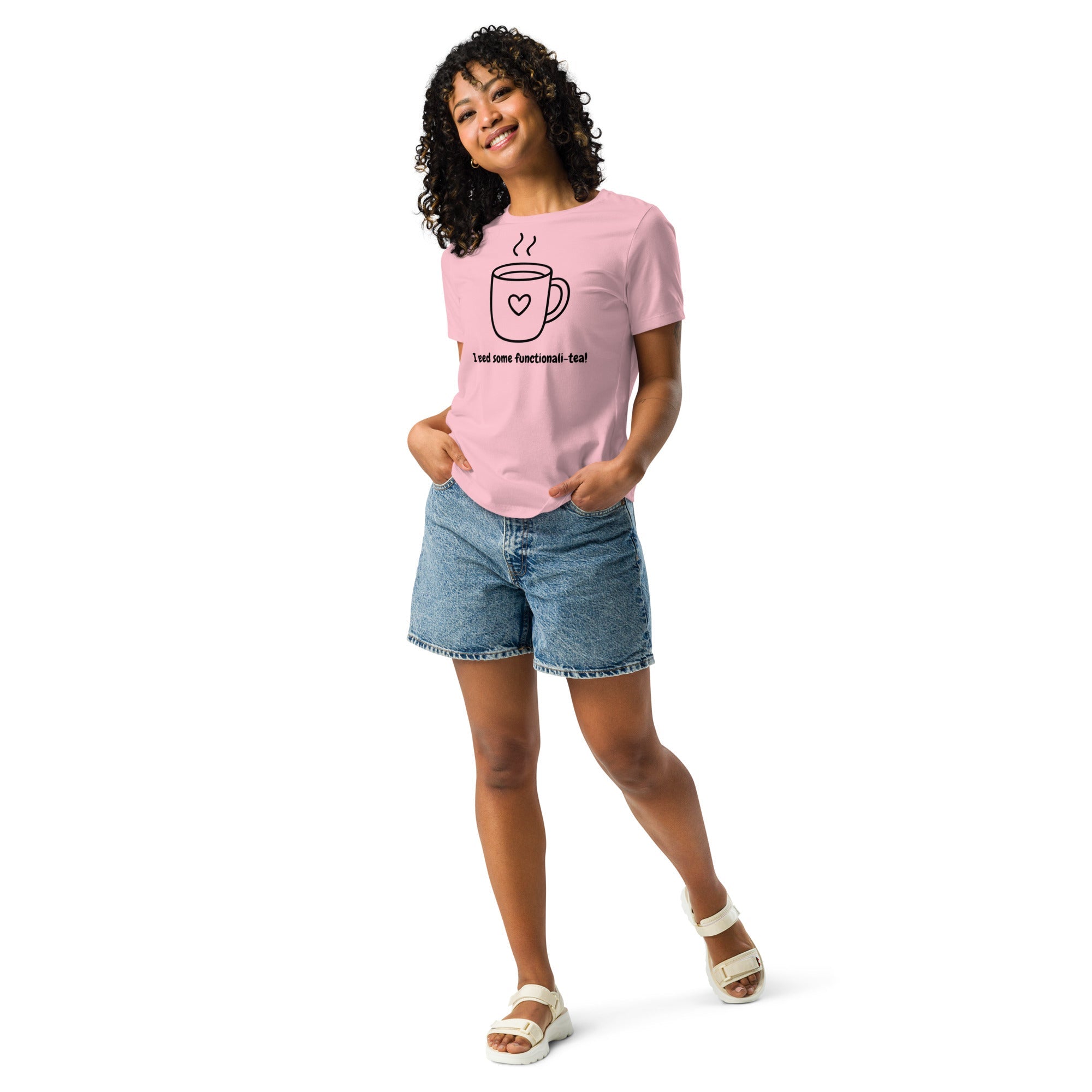 I Need Functionali - Tea Women's Relaxed T-Shirt - White - The Elise Emporium