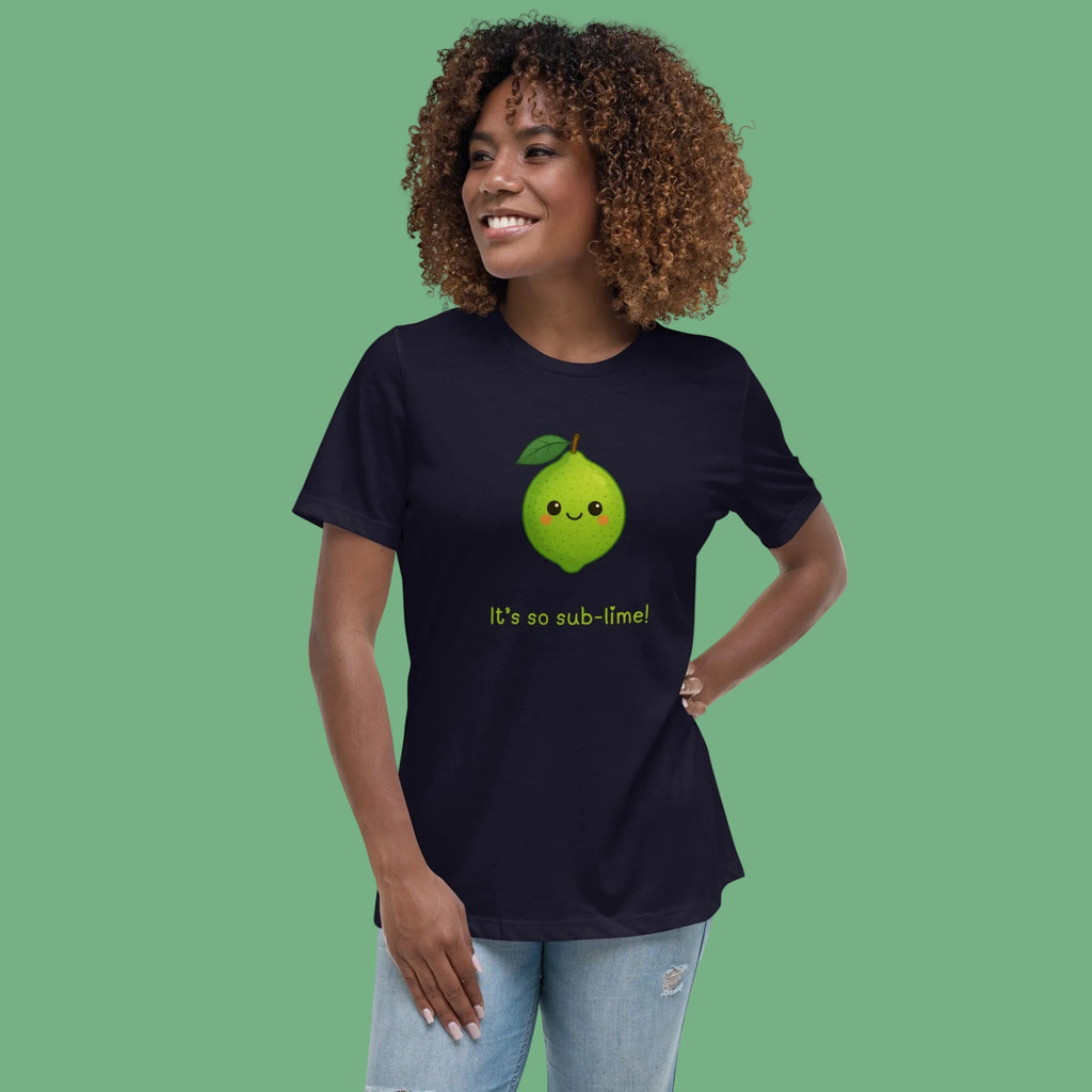 It's So Sublime Women's Relaxed T-Shirt - Navy - The Elise Emporium