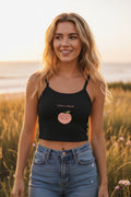 Life's a Peach Tank Top - Solid Black Blend - The Elise Emporium