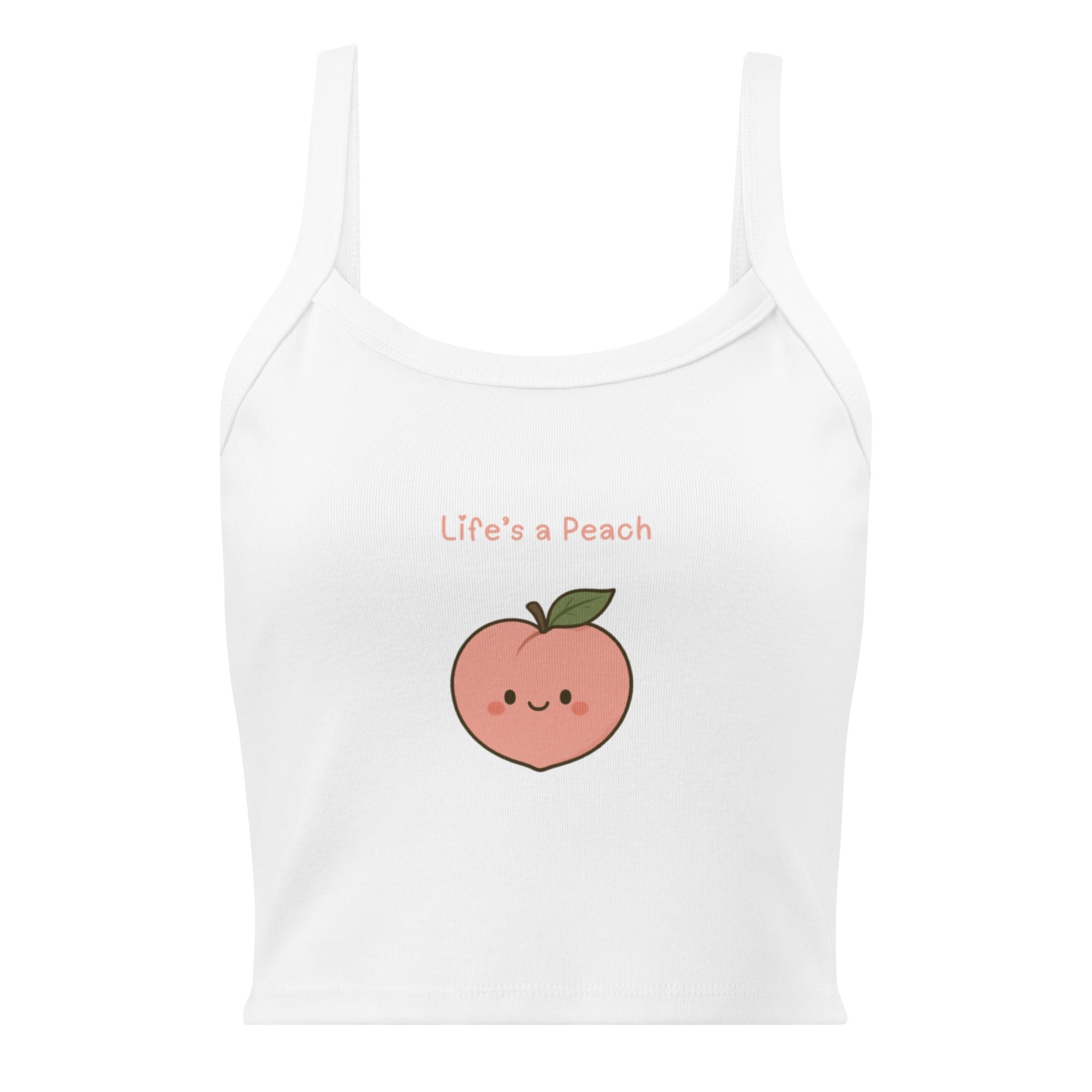 Life's a Peach Tank Top - Solid White Blend - The Elise Emporium