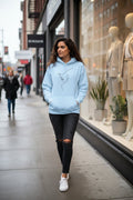 Line Art Face Unisex Hoodie - Light Blue - The Elise Emporium