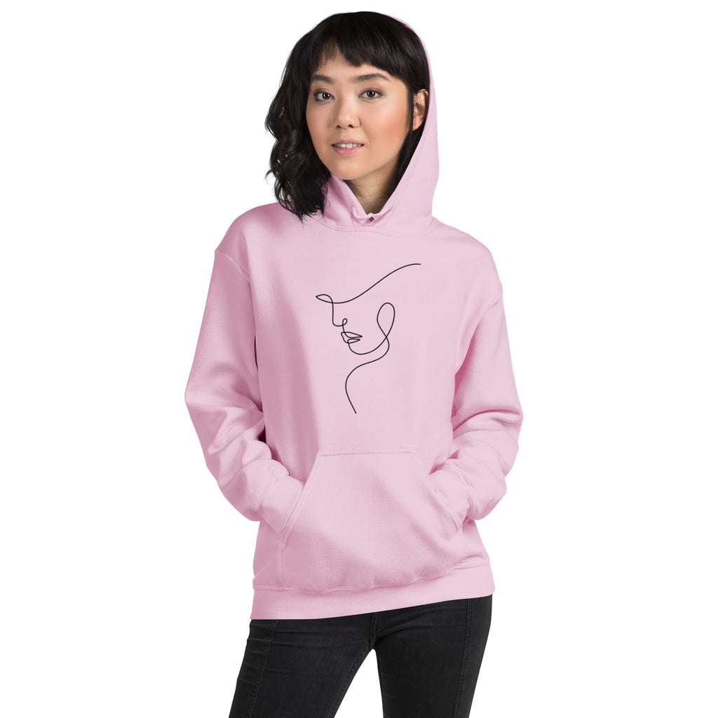 Line Art Face Unisex Hoodie - White - The Elise Emporium