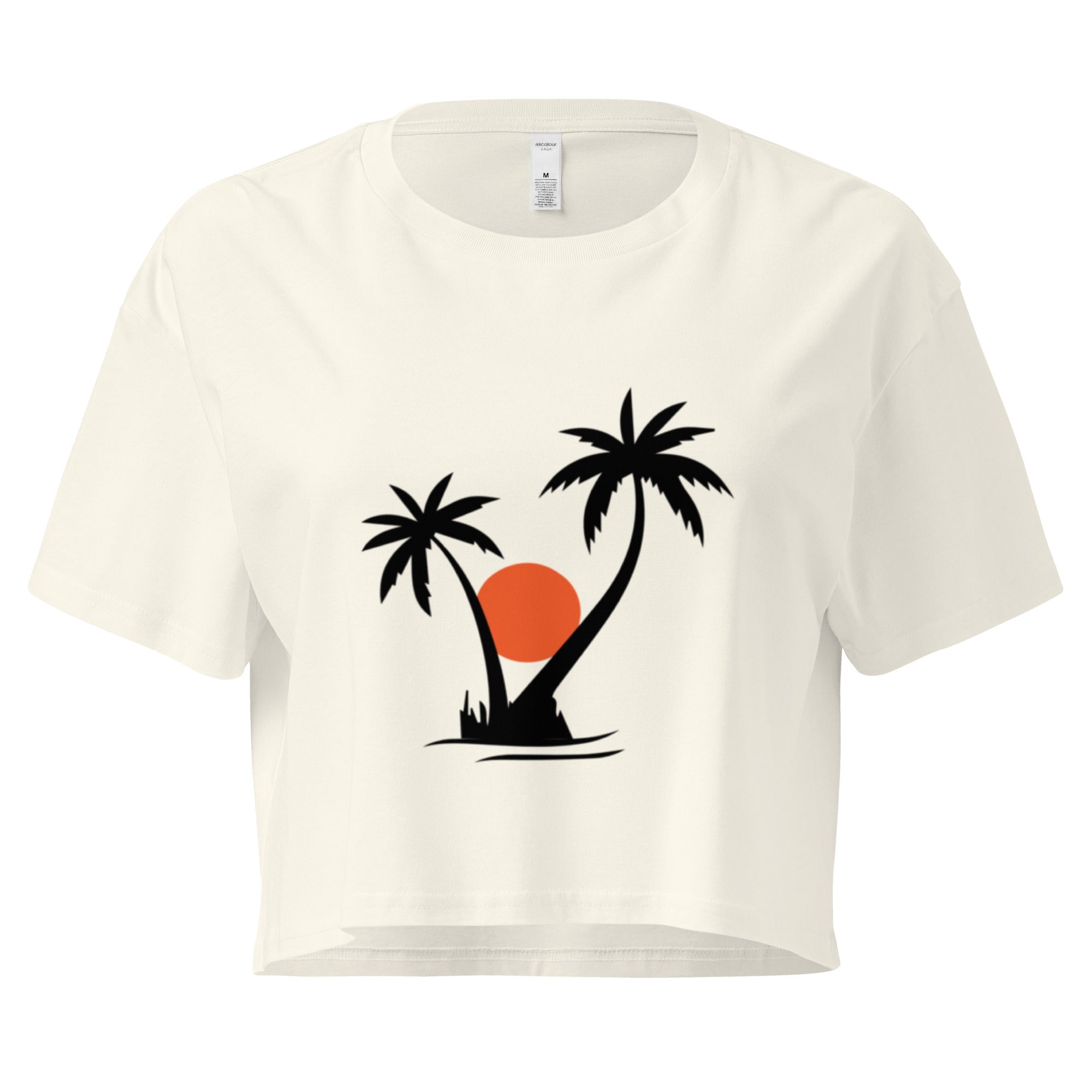 Palm Tree Crop Top - Natural - The Elise Emporium