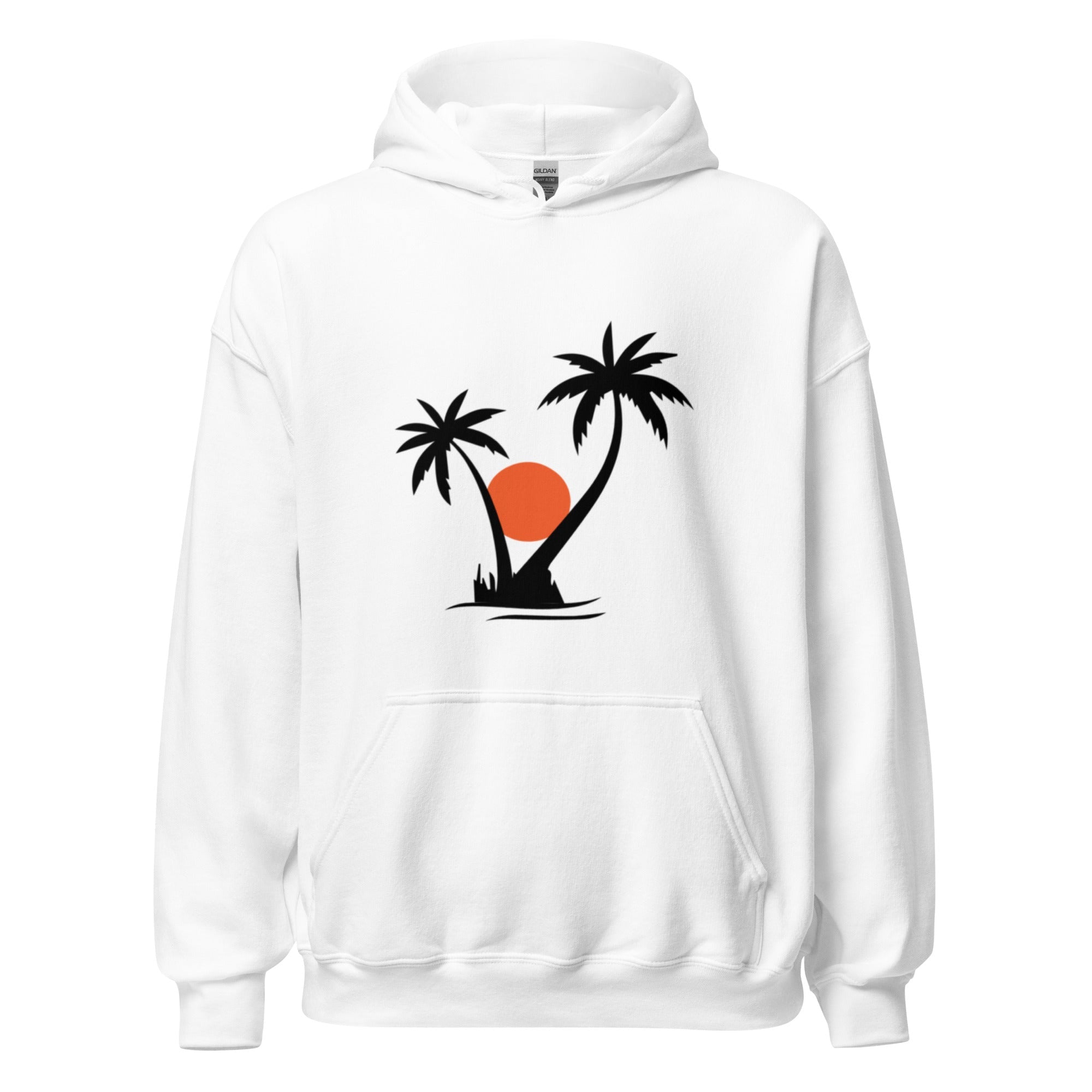 Palm Tree Unisex Hoodie - White - The Elise Emporium