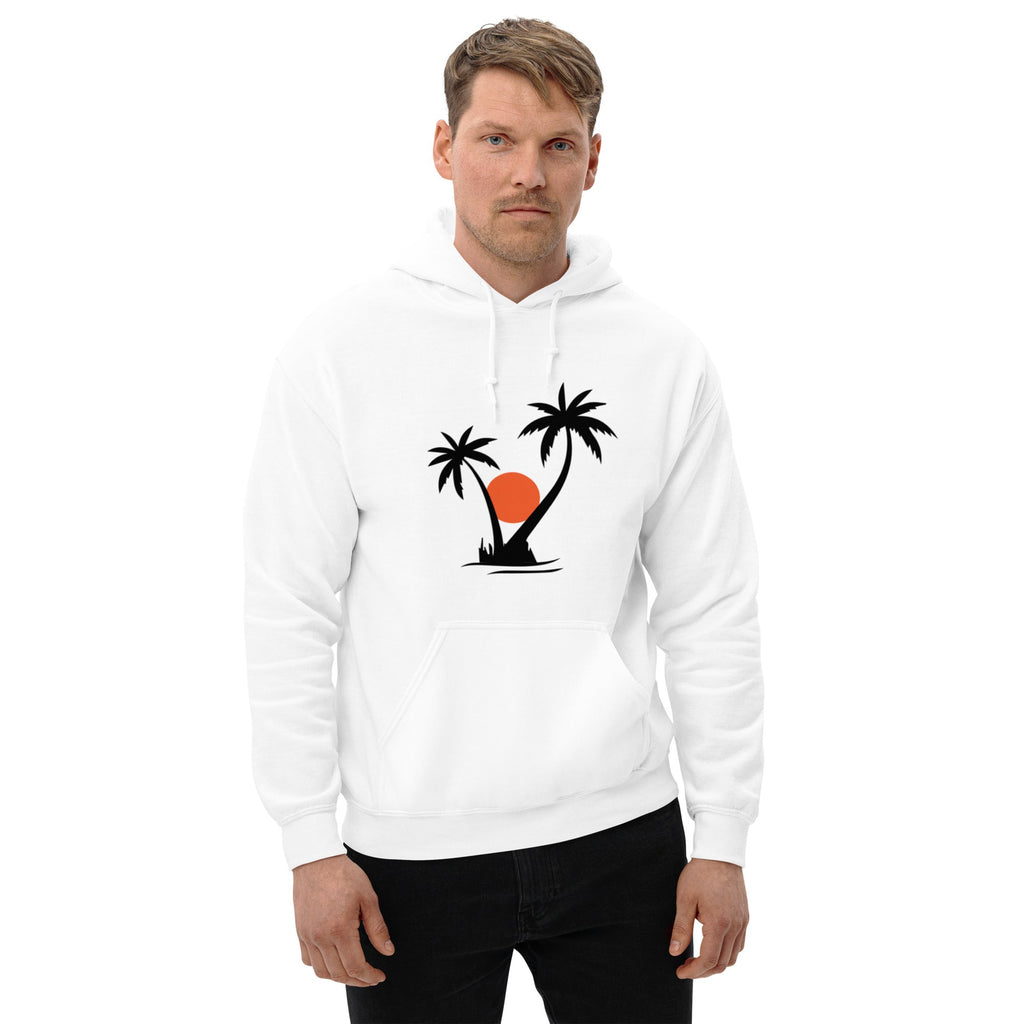 Palm Tree Unisex Hoodie - White - The Elise Emporium