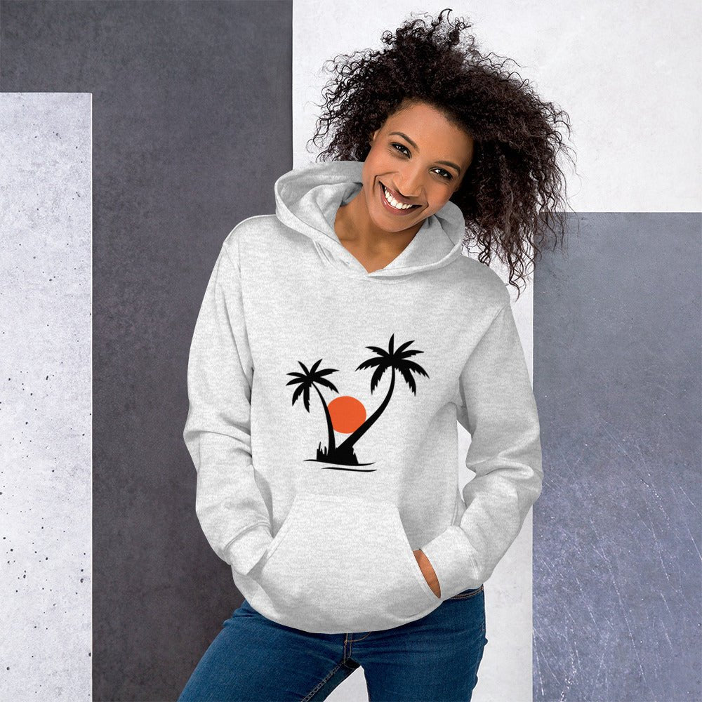 Palm Tree Unisex Hoodie - White - The Elise Emporium
