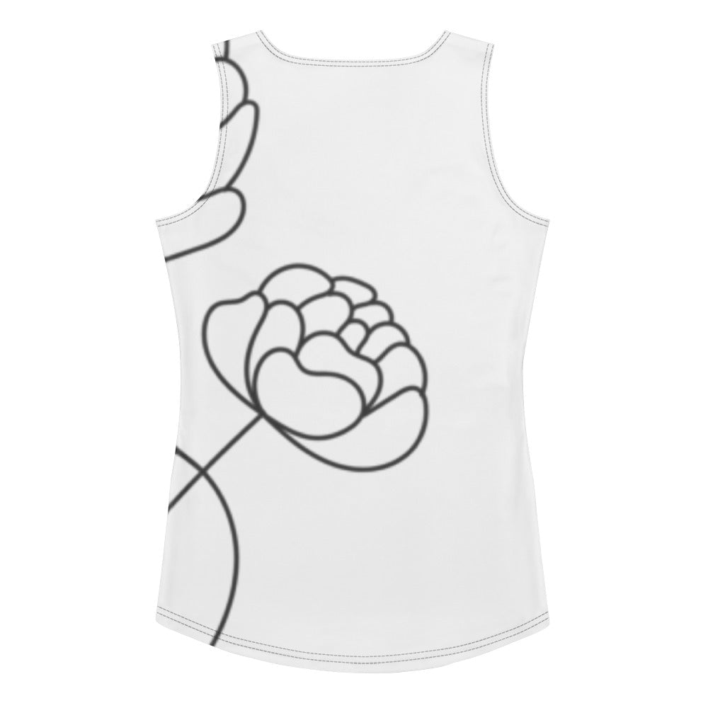 Rose Line Art Tank Top - XS - The Elise Emporium