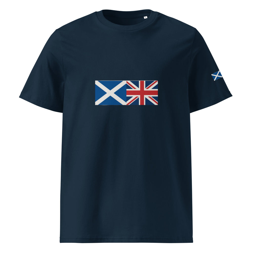 Scotland Flag & Union Jack T-Shirt | Organic Cotton - French Navy - The Elise Emporium