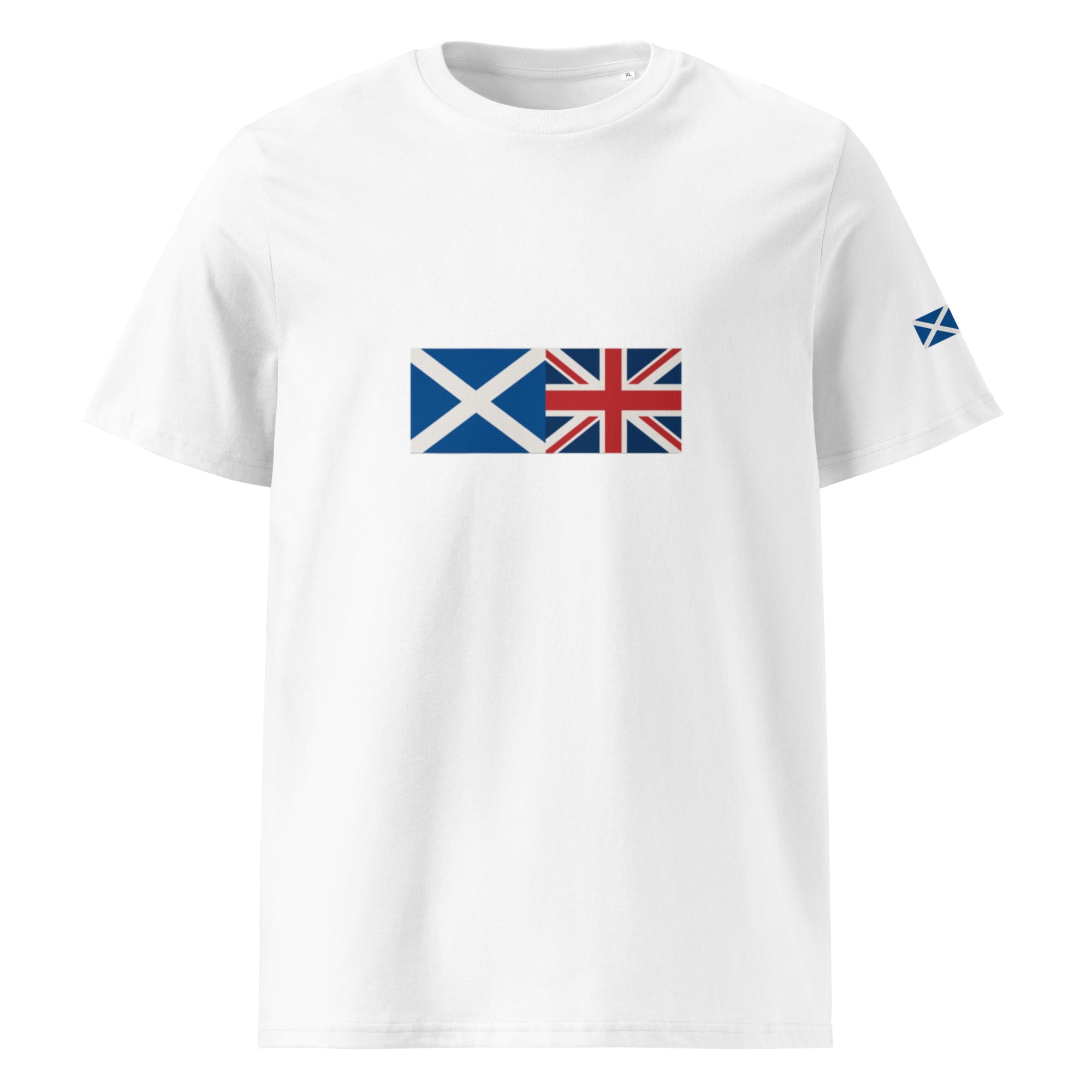 Scotland Flag & Union Jack T-Shirt | Organic Cotton - White - The Elise Emporium