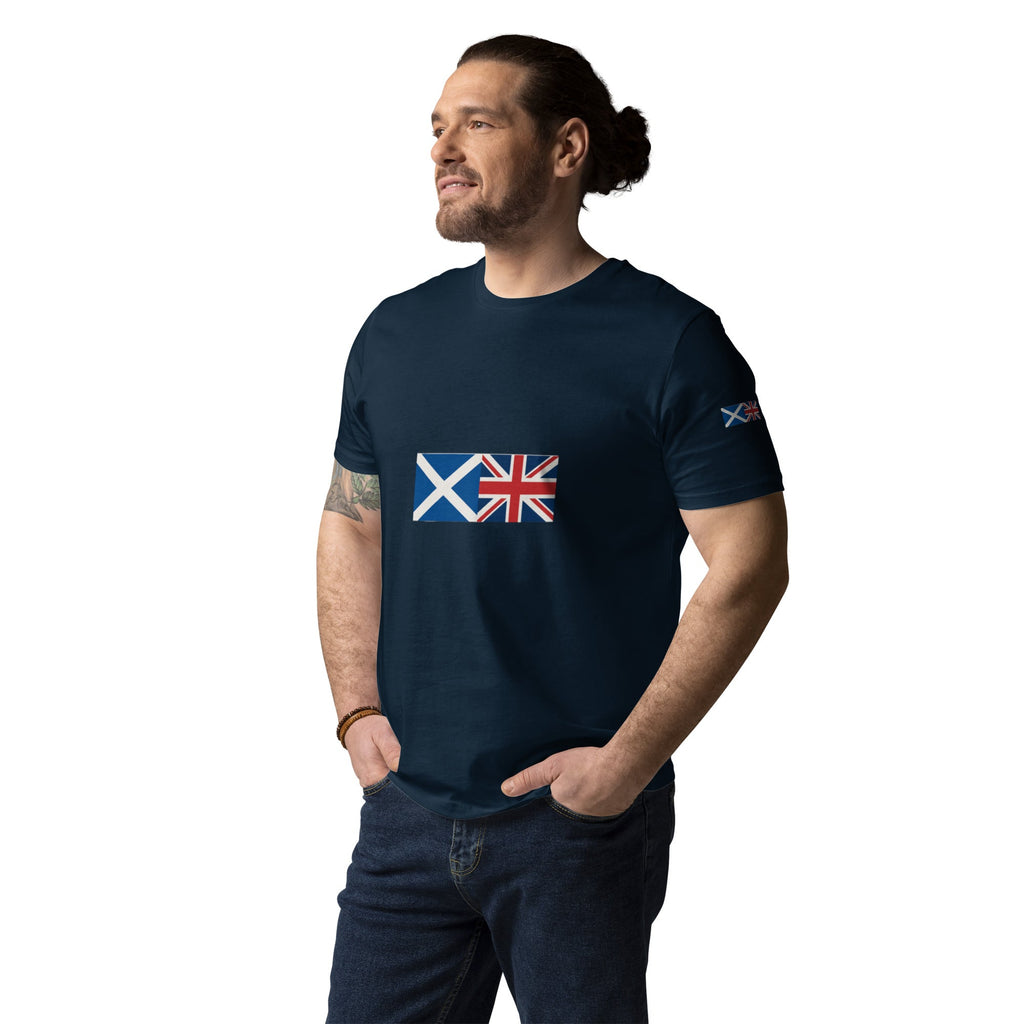 Scotland Flag & Union Jack T-Shirt | Organic Cotton - White - The Elise Emporium