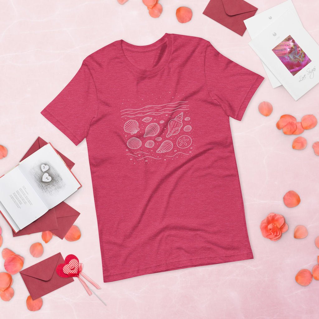 Shells Unisex T-Shirt - Heather Aqua - The Elise Emporium