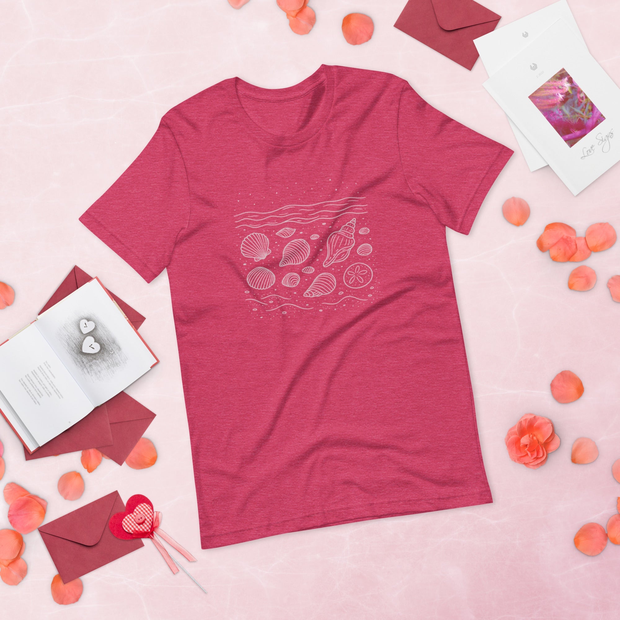 Shells Unisex T-Shirt - Heather Aqua - The Elise Emporium