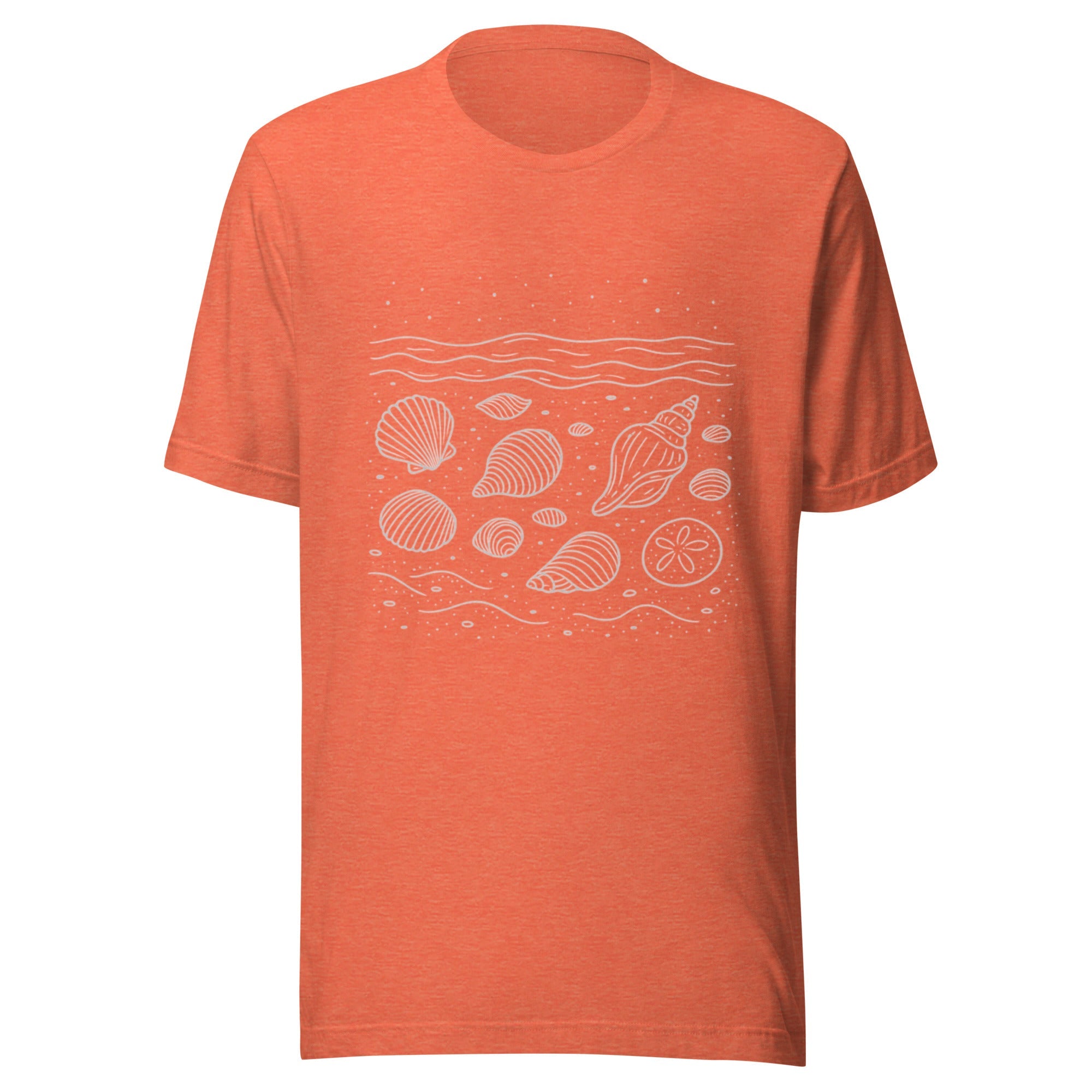 Shells Unisex T-Shirt - Heather Orange - The Elise Emporium