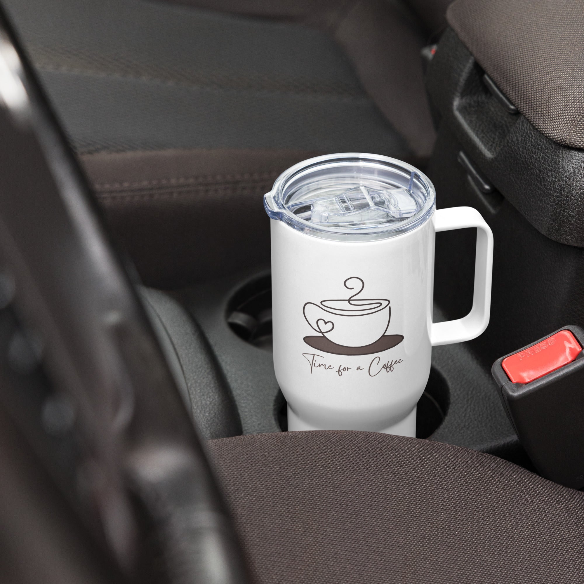 Time for a Coffee | Insulated Travel Mug with Handle - 25 oz - The Elise Emporium