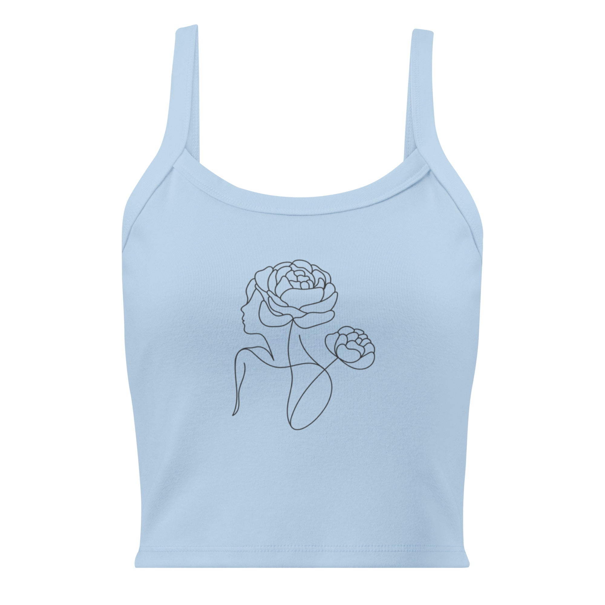 Women’s micro - rib tank top - Solid Baby Blue Blend - The Elise Emporium