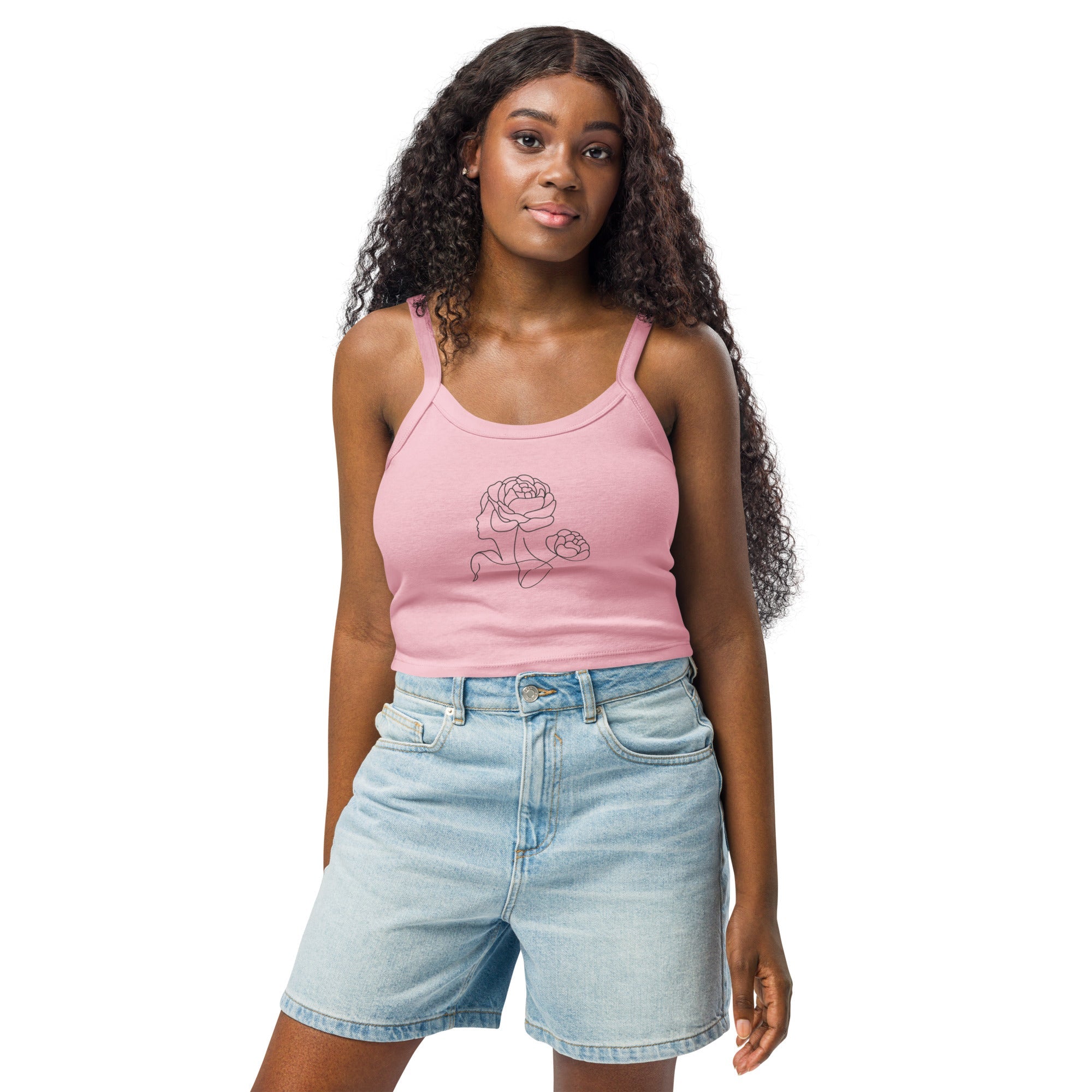 Women’s micro - rib tank top - Solid White Blend - The Elise Emporium