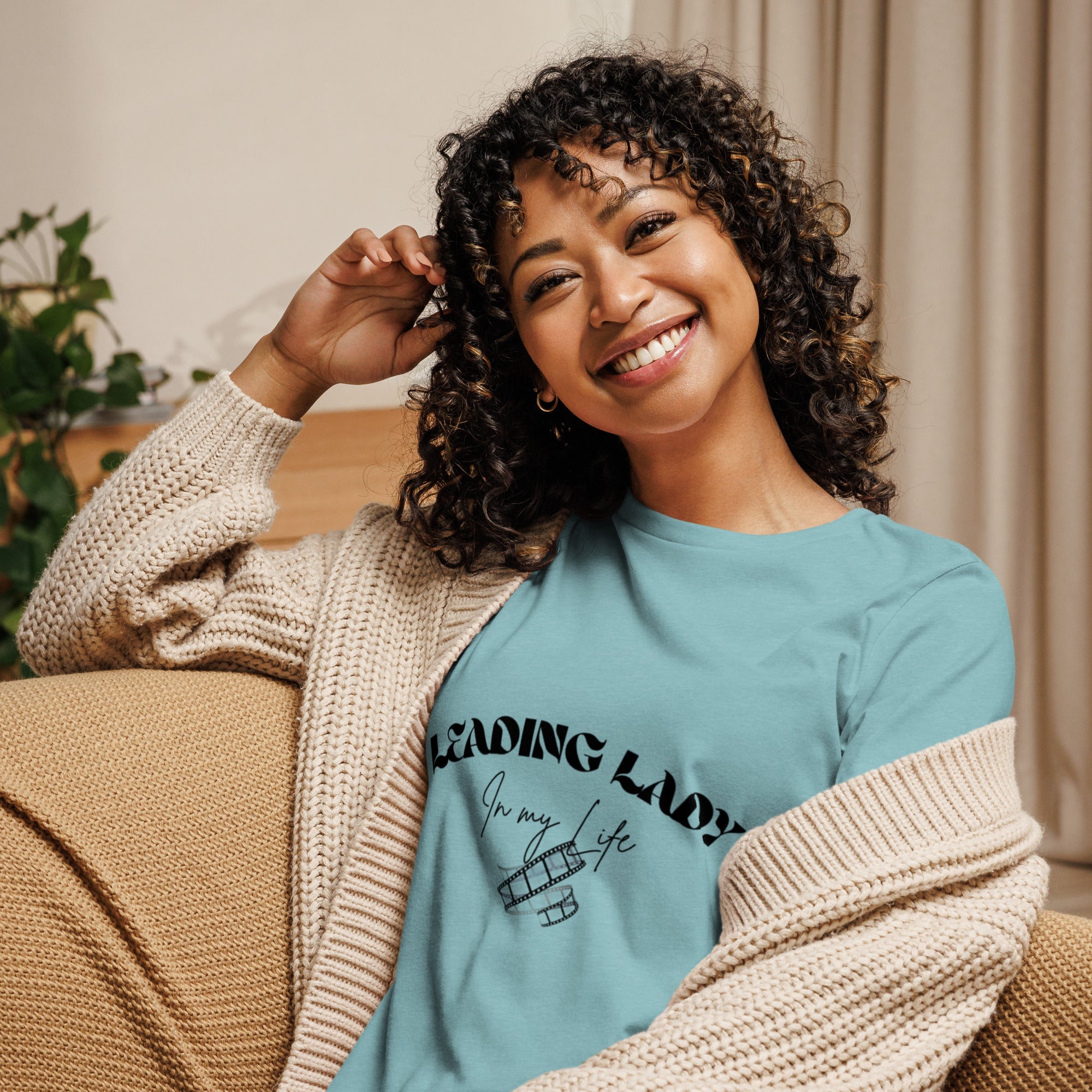Women's Relaxed T-Shirt - Heather Blue Lagoon - The Elise Emporium