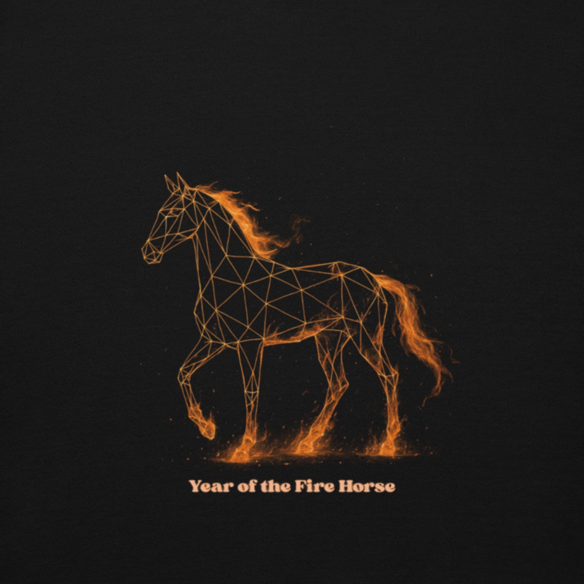 Year of the Fire Horse Unisex Hoodie - Black - The Elise Emporium