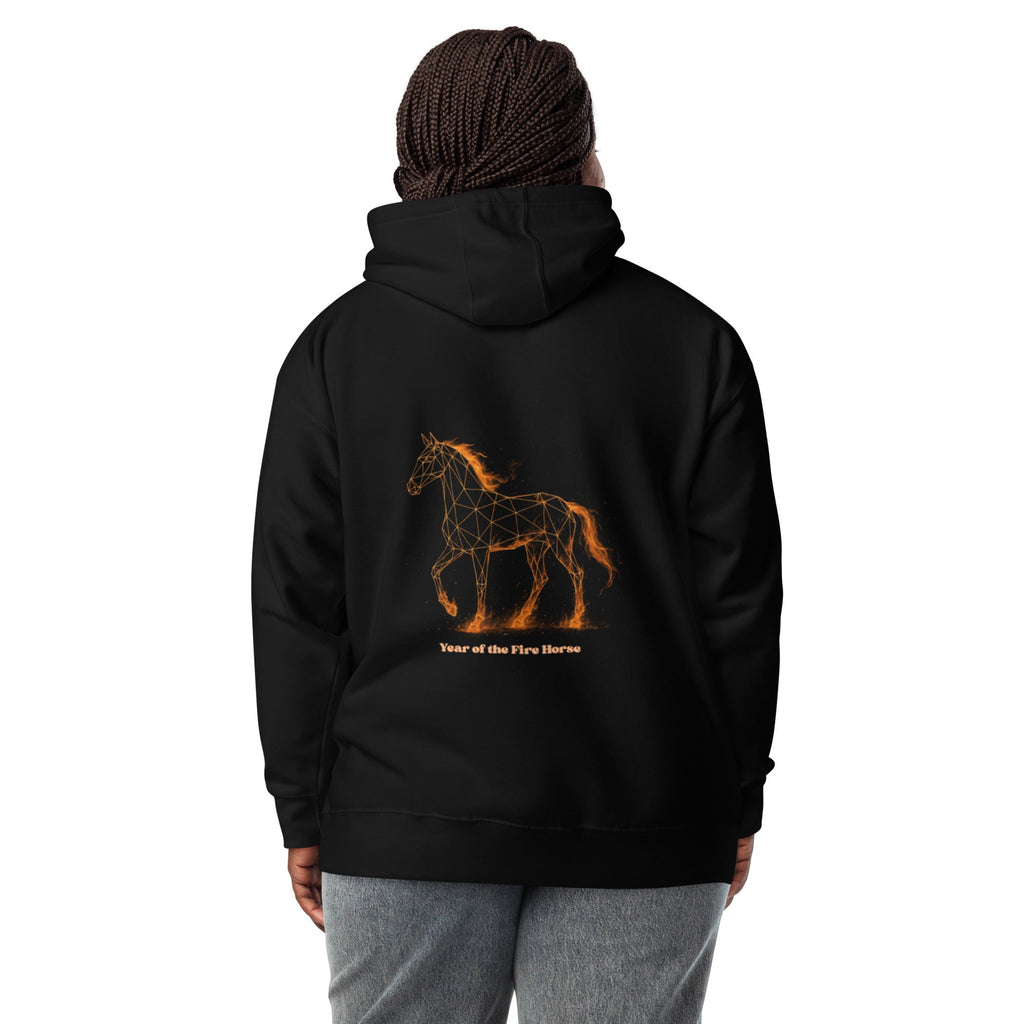Year of the Fire Horse Unisex Hoodie - Black - The Elise Emporium