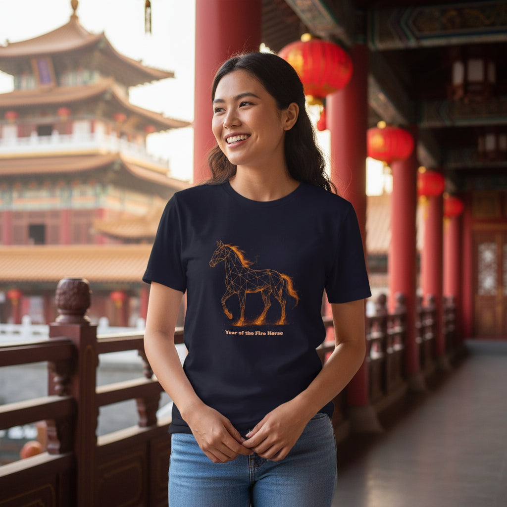 Year of the Fire Horse Women's Relaxed T-Shirt — Labelled Edition - S - The Elise Emporium